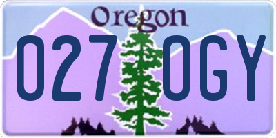 OR license plate 027OGY
