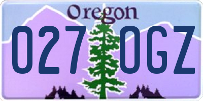 OR license plate 027OGZ