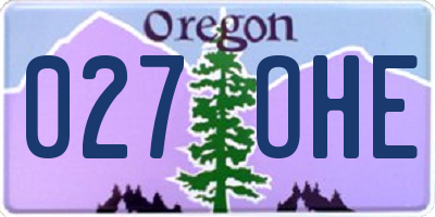 OR license plate 027OHE