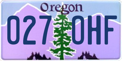 OR license plate 027OHF