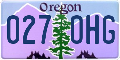 OR license plate 027OHG