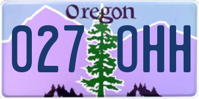 OR license plate 027OHH