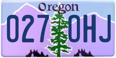 OR license plate 027OHJ