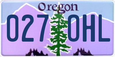OR license plate 027OHL