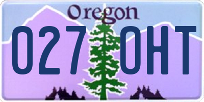 OR license plate 027OHT
