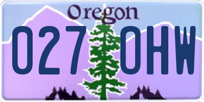 OR license plate 027OHW