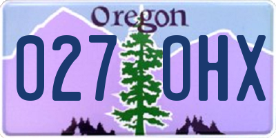 OR license plate 027OHX