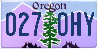 OR license plate 027OHY