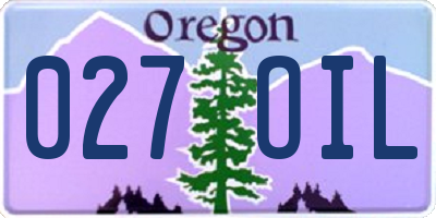 OR license plate 027OIL