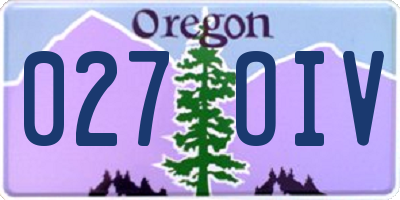 OR license plate 027OIV