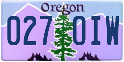 OR license plate 027OIW
