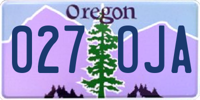 OR license plate 027OJA
