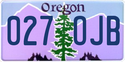 OR license plate 027OJB