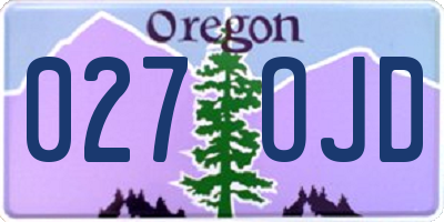 OR license plate 027OJD