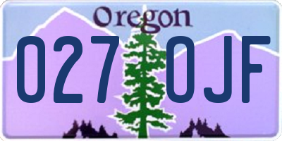 OR license plate 027OJF