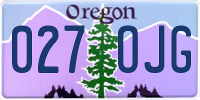 OR license plate 027OJG