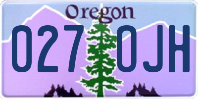 OR license plate 027OJH