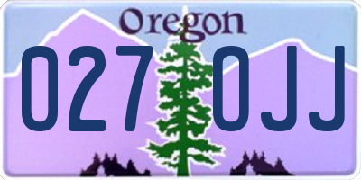 OR license plate 027OJJ