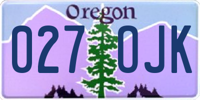 OR license plate 027OJK