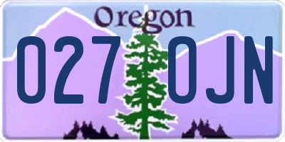 OR license plate 027OJN