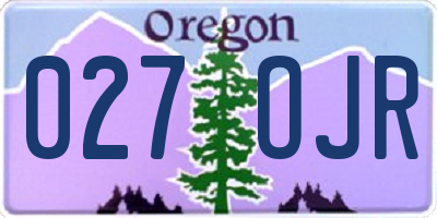 OR license plate 027OJR