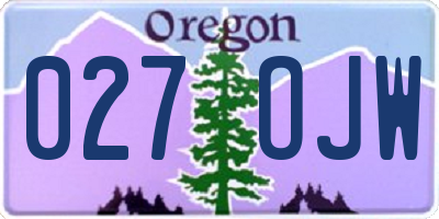 OR license plate 027OJW