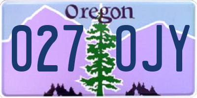 OR license plate 027OJY
