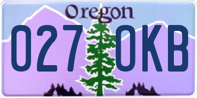 OR license plate 027OKB