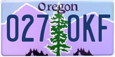 OR license plate 027OKF