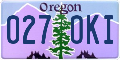 OR license plate 027OKI