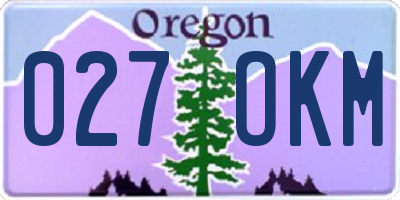 OR license plate 027OKM