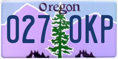 OR license plate 027OKP