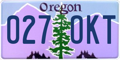 OR license plate 027OKT