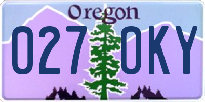 OR license plate 027OKY