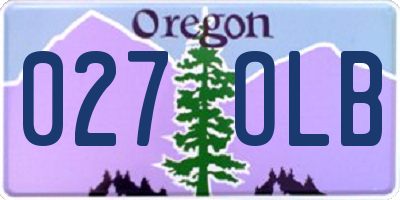 OR license plate 027OLB