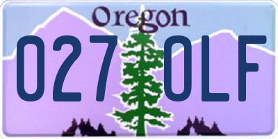 OR license plate 027OLF