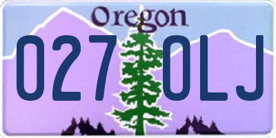 OR license plate 027OLJ