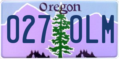 OR license plate 027OLM