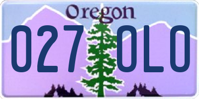 OR license plate 027OLO