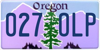 OR license plate 027OLP