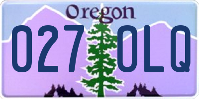 OR license plate 027OLQ