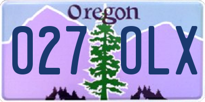 OR license plate 027OLX