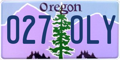 OR license plate 027OLY