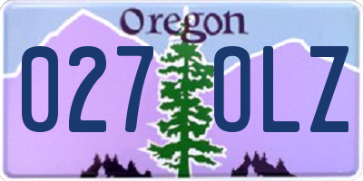 OR license plate 027OLZ