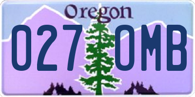 OR license plate 027OMB
