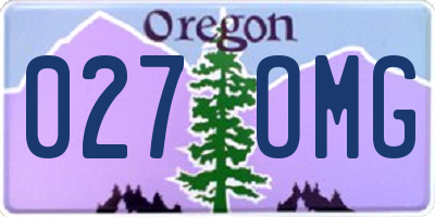 OR license plate 027OMG