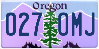 OR license plate 027OMJ