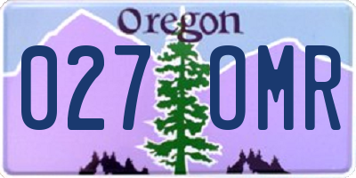 OR license plate 027OMR