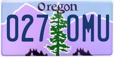 OR license plate 027OMU