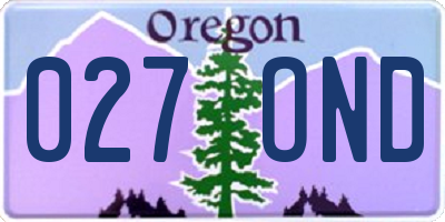 OR license plate 027OND